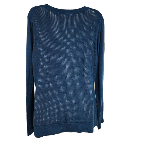 CAbi Cardigan Women’s Medium Ever Moroccan Blue Snap Button Front V Neck 3368 - Picture 2 of 8